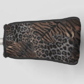 Lopardtijger met hoge kop golfheadcover (Voorkant)