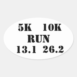 LOPEN - 5k, 10k, 13.1, 26.2 lopende cyclus Ovale Sticker