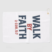 Lopen door geloof 2 Kor 5:7  Golfhanddoek (Horizontaal)