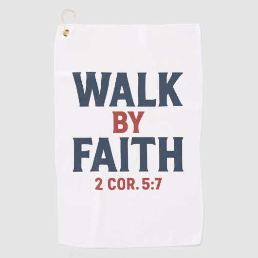 Lopen door geloof 2 Kor 5:7  Golfhanddoek (Voorkant)