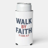 Lopen door geloof 2 Kor 5:7 Seltzer Blikjeskoeler (Seltzer Voorkant)