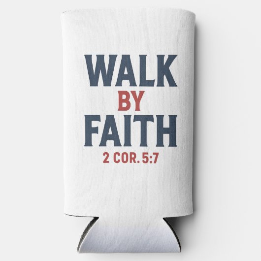 Lopen door geloof 2 Kor 5:7 Seltzer Blikjeskoeler (Voorkant)