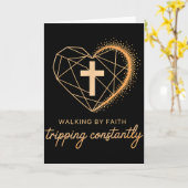 Lopen door geloof, constant struikelen over Christ Kaart (Gele Bloem)