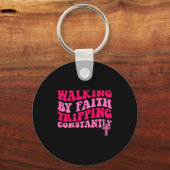 Lopen door geloof, constant struikelen sleutelhanger (Voorkant)