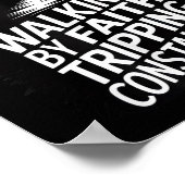 Lopen door geloof, constant struikelen, wandelen b poster (Hoek)