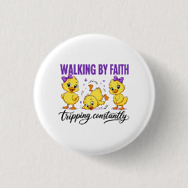 Lopen door geloof Eenden Knop  Ronde Button 3,2 Cm