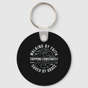 Lopen door geloof, struikelen, constant gered door sleutelhanger