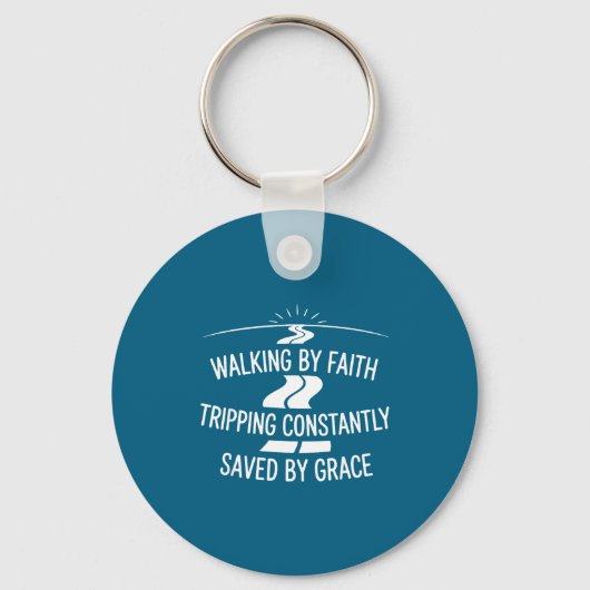Lopen door geloof, struikelen, constant gered door sleutelhanger (Voorkant)