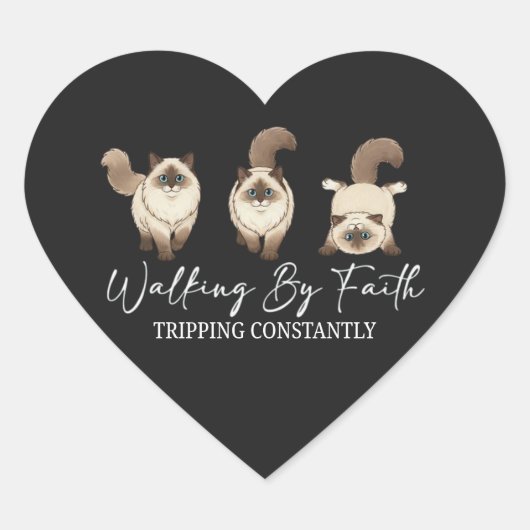 Lopen Door Het Geloof Grappig Christelijk Hond Lie Hart Sticker (Voorkant)