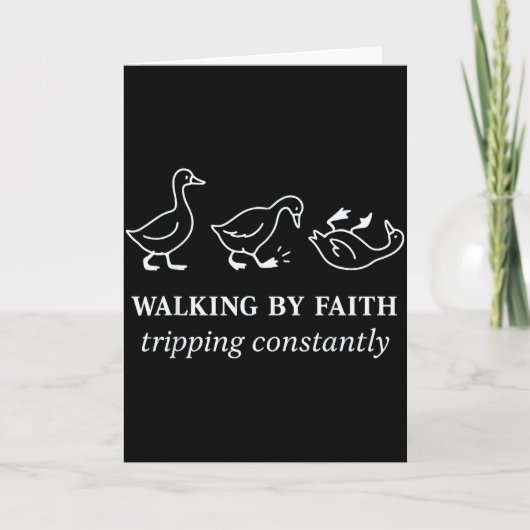 Lopen Door Het Geloof Valt Constant Christelijk Je Kaart (Voorkant)