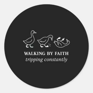Lopen Door Het Geloof Valt Constant Christelijk Je Ronde Sticker