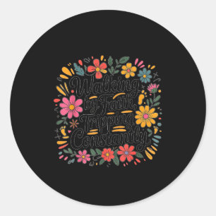Lopen Door Het Geloof Valt Constant Christelijk Ko Ronde Sticker