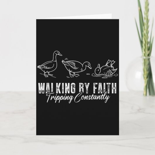 Lopen Door Het Geloof Valt Constant Grappig Christ Kaart (Voorkant)