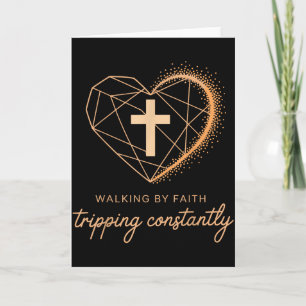 Lopen Door Het Geloof Valt Constant Grappig Christ Kaart
