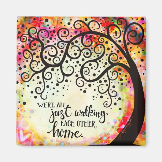 Lopen elkaar thuis magneet (Voorkant)