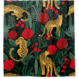 Lopen en Rozen Douchegordijn