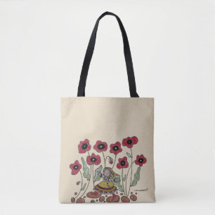 Lopen in de Poppies Ukraine Folk Art Tote Bag