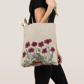 Lopen in de Poppies Ukraine Folk Art Tote Bag (Dichtbij)