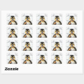 “Lopen in de regen” Vierkante Sticker (Vel)
