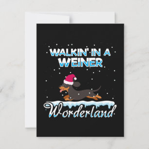 Lopen In Een Weiner Wonderland Kerstmis Notitiekaartje