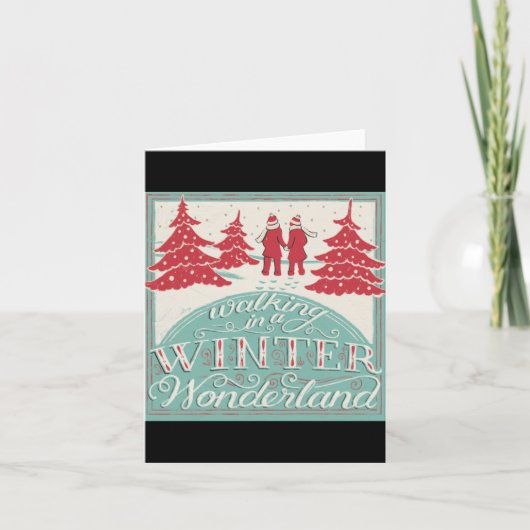 Lopen in een winter wonderland kaart (Voorkant)
