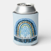 Lopen in een Winterland | Blauwe regenboog Blikjeskoeler (Blikje Achterkant)