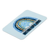 Lopen in een Winterland | Blauwe regenboog Magneet (Linkerzijde)