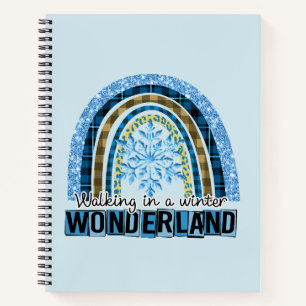Lopen in een Winterland   Blauwe regenboog Notitieboek