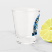 Lopen in een Winterland | Blauwe regenboog Shot Glas (Links)