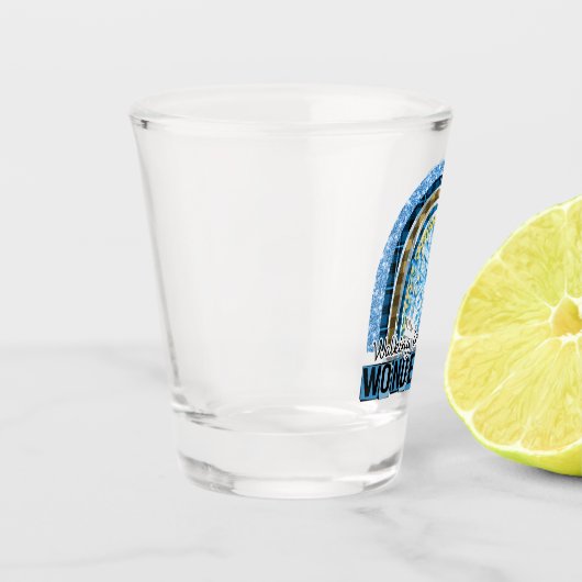 Lopen in een Winterland | Blauwe regenboog Shot Glas (Links)