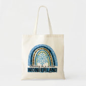 Lopen in een Winterland | Blauwe regenboog Tote Bag (Voorkant)