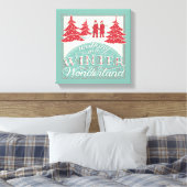 Lopen in een winterland canvas afdruk (Insitu (Slaapkamer))