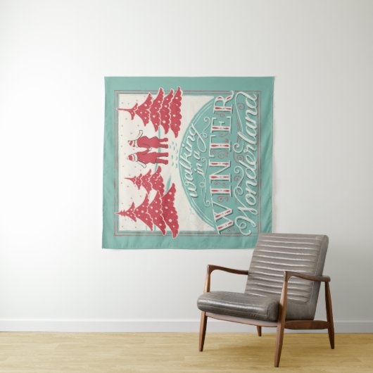 Lopen in een winterland wandkleed (In situ)