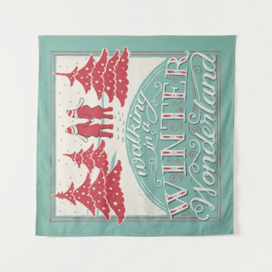 Lopen in een winterland wandkleed (Voorkant)