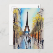 Lopen in het Briefkaart van Parijs (Voorkant / Achterkant)