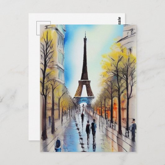 Lopen in het Briefkaart van Parijs (Voorkant / Achterkant)