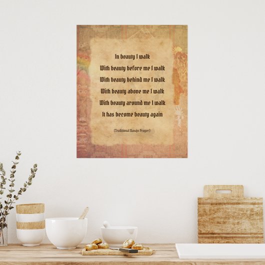Lopen in het Poster Beauty Navajo Prayer (Keuken)