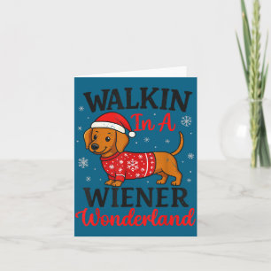 Lopen In Weiner Wonderland Mini Dachshund Kerstmis Kaart