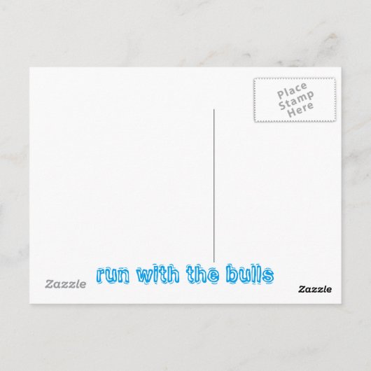 lopen met de stieren briefkaart (Achterkant)