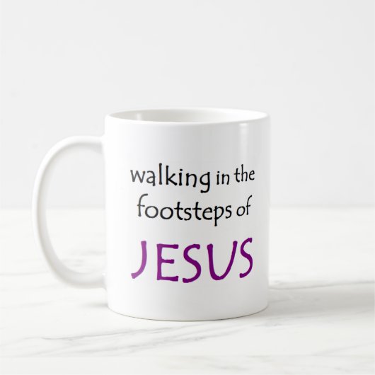 lopen met jesus koffiemok (Links)