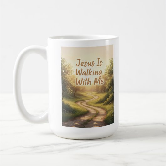 Lopen met mij in geloof koffiemok (Links)