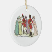 Lopen met officieren - Jane Austen Pride & Prejudi Keramisch Ornament (Rechts)