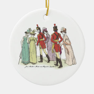 Lopen met officieren - Jane Austen Pride & Prejudi Keramisch Ornament