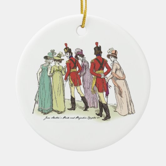 Lopen met officieren - Jane Austen Pride & Prejudi Keramisch Ornament (Voorkant)