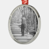 Lopen met papa metalen ornament (Links)