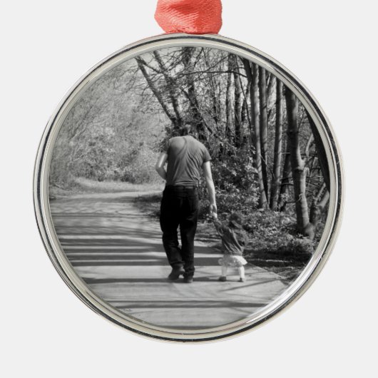 Lopen met papa metalen ornament (Voorkant)