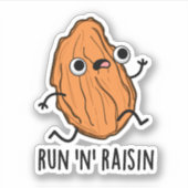 Lopen N Rozijn Grappige Voedsel Pun Sticker (Voorkant)