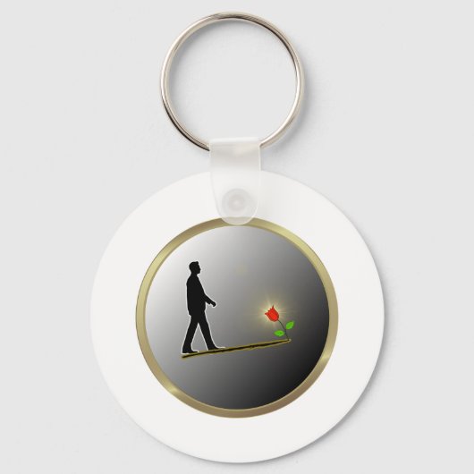 Lopen naar hoop minimalistische silhouet sleutelhanger (Voorkant)