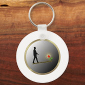 Lopen naar hoop minimalistische silhouet sleutelhanger (Voorkant)