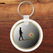 Lopen naar hoop Minimalistische Silhouet Sleutelhanger (Voorkant)